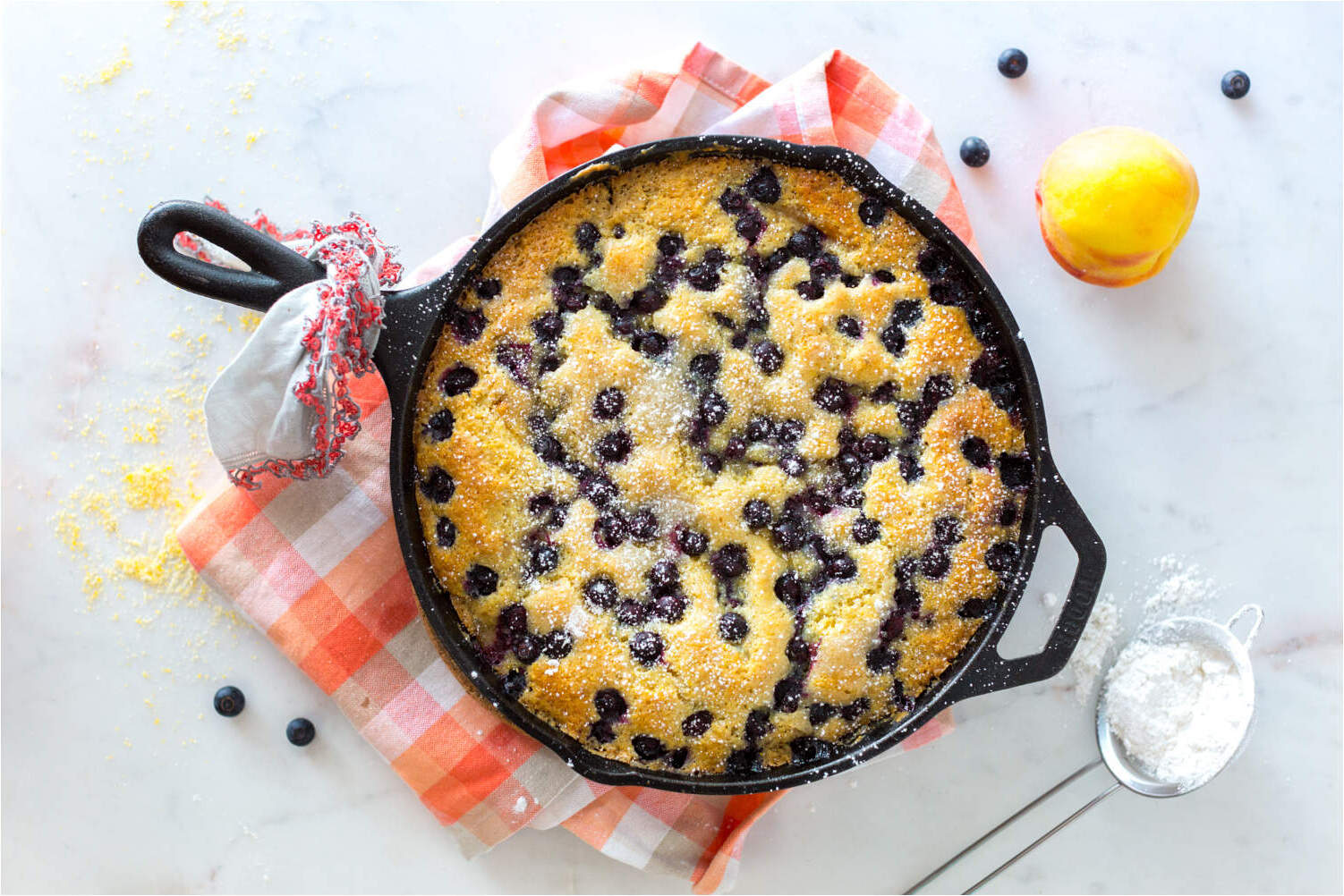 skillet-cornmeal-cake-with-blackberry-and-peach-recipe