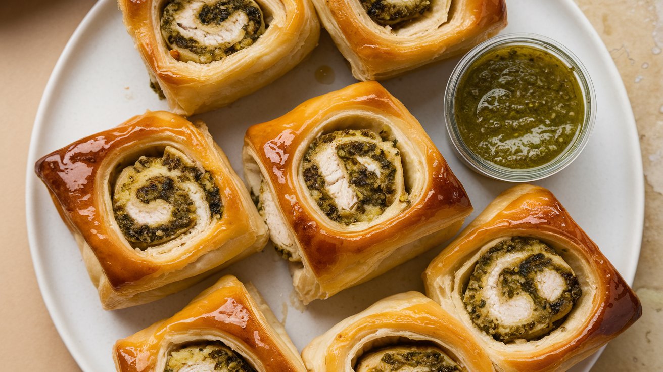 chicken-pesto-puff-pastry-rolls-recipe